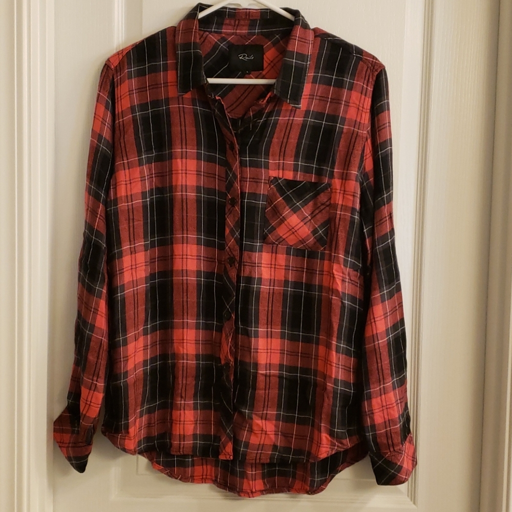Rails Plaid Red & Black Button Down Shirt
